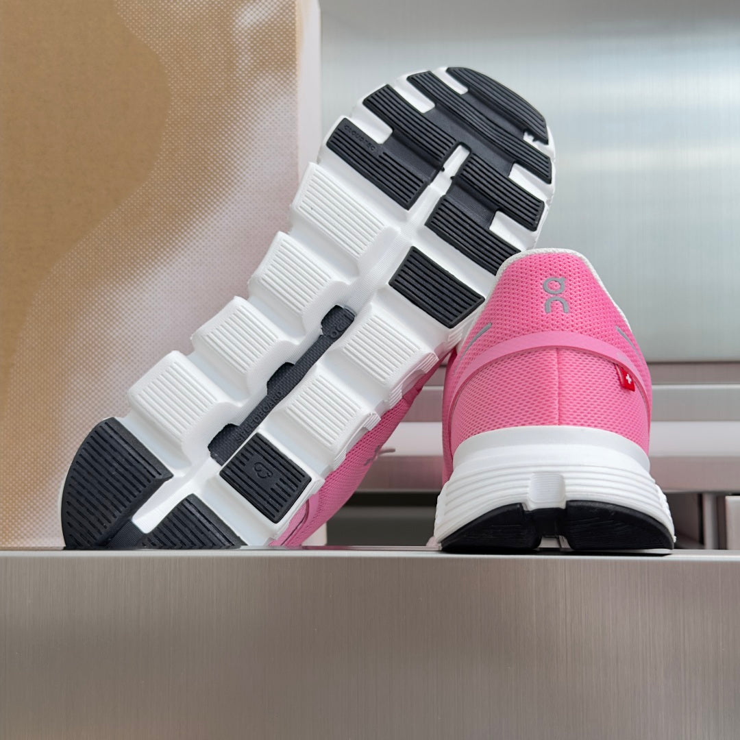 On Cloud 6 Bright Pink & White Sneakers