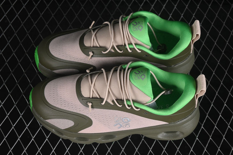 LOEWE x On Cloudsolo Taupe & Green Sneakers
