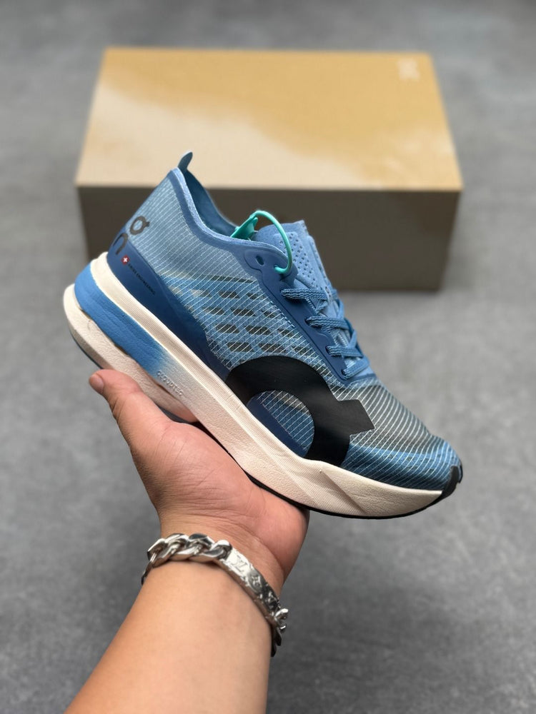 On Cloudboom Strike Blue & Cream Sneakers