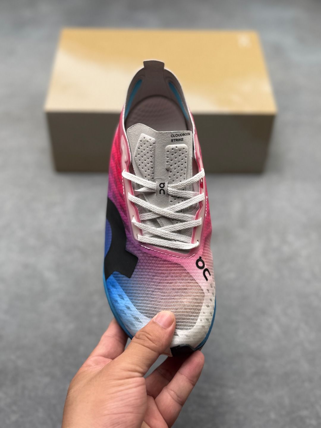 On Cloudboom Strike Pink & Blue Sneakers