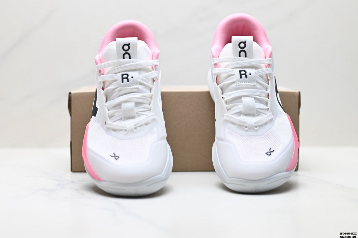 On THE ROGER Pro 3 Clay White & Pink Sneakers