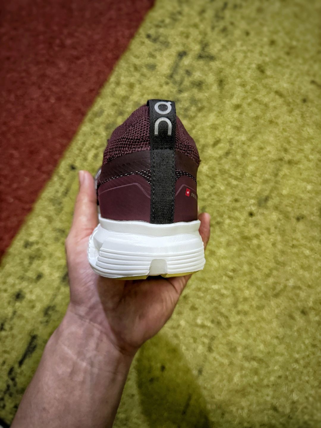 On Cloudultra Burgundy & White Sneakers