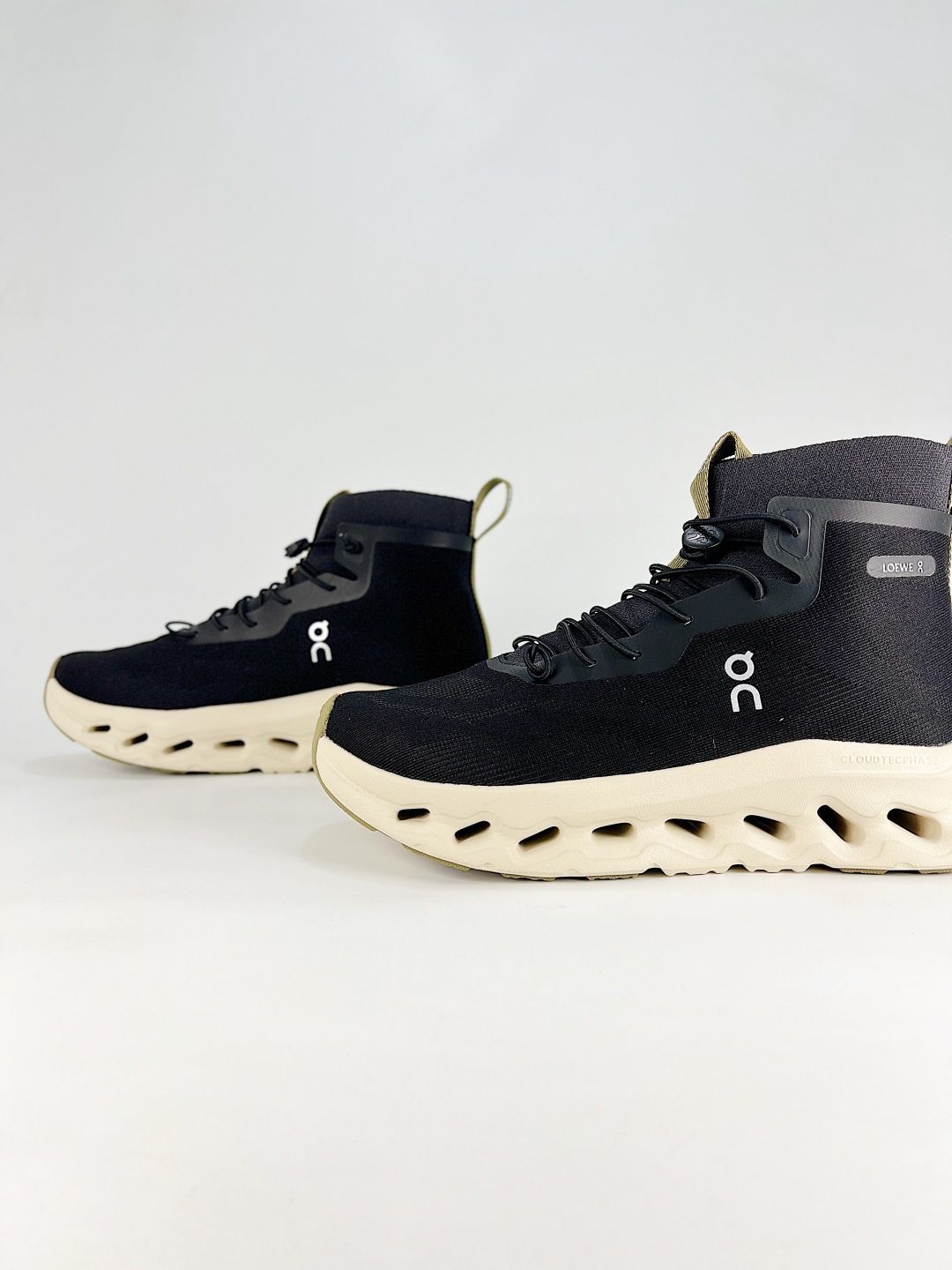 On Black & Ivory High-Top Sneakers