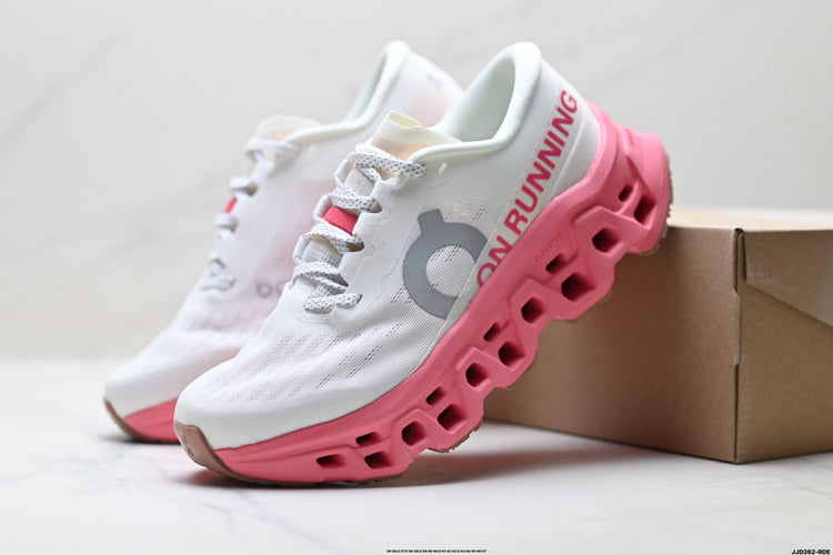 On Cloudmonster 3 White & Pink Sneakers