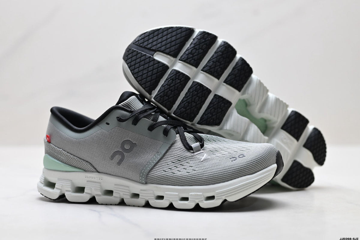 On Cloud X 4 Grey & Mint Sneakers
