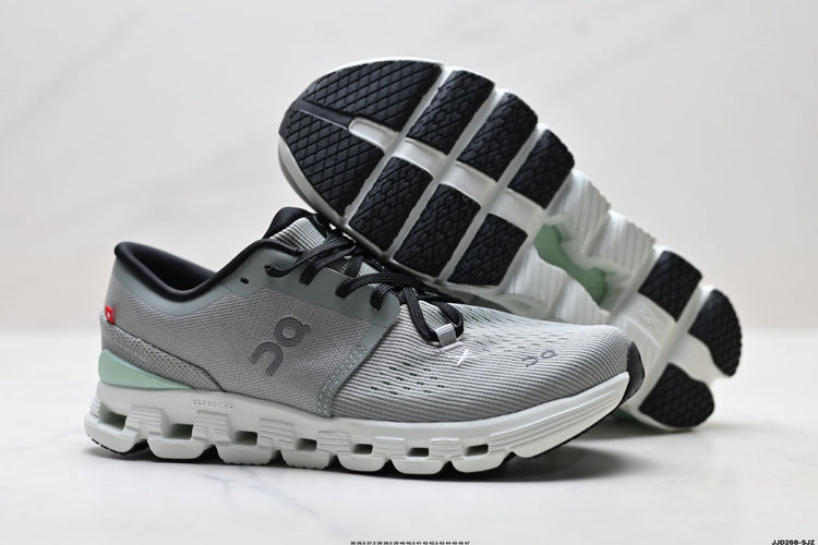 On Cloud X 4 Grey & Mint Sneakers