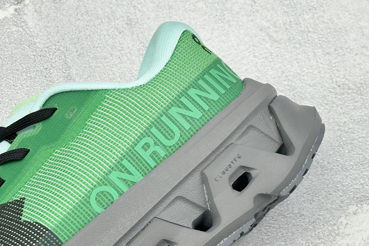 On Cloudmonster Hyper Green & Charcoal Sneakers
