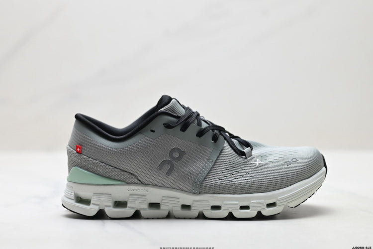 On Cloud X 4 Grey & Mint Sneakers