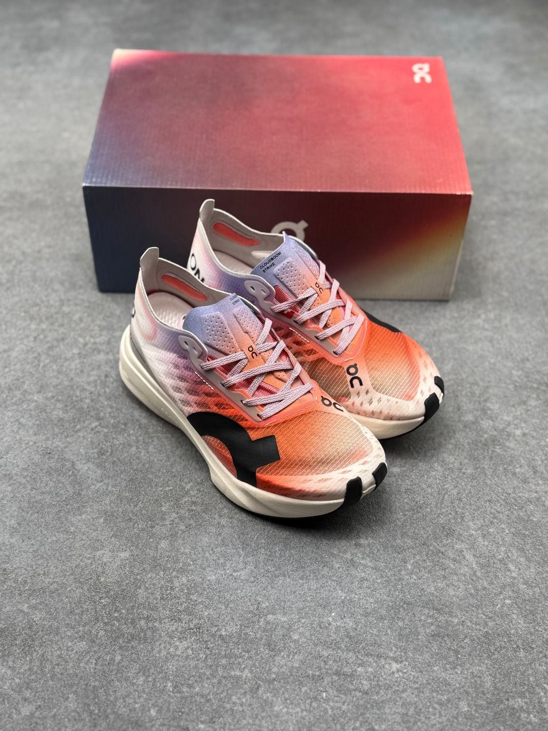 On Cloudboom Strike White & Coral Sneakers