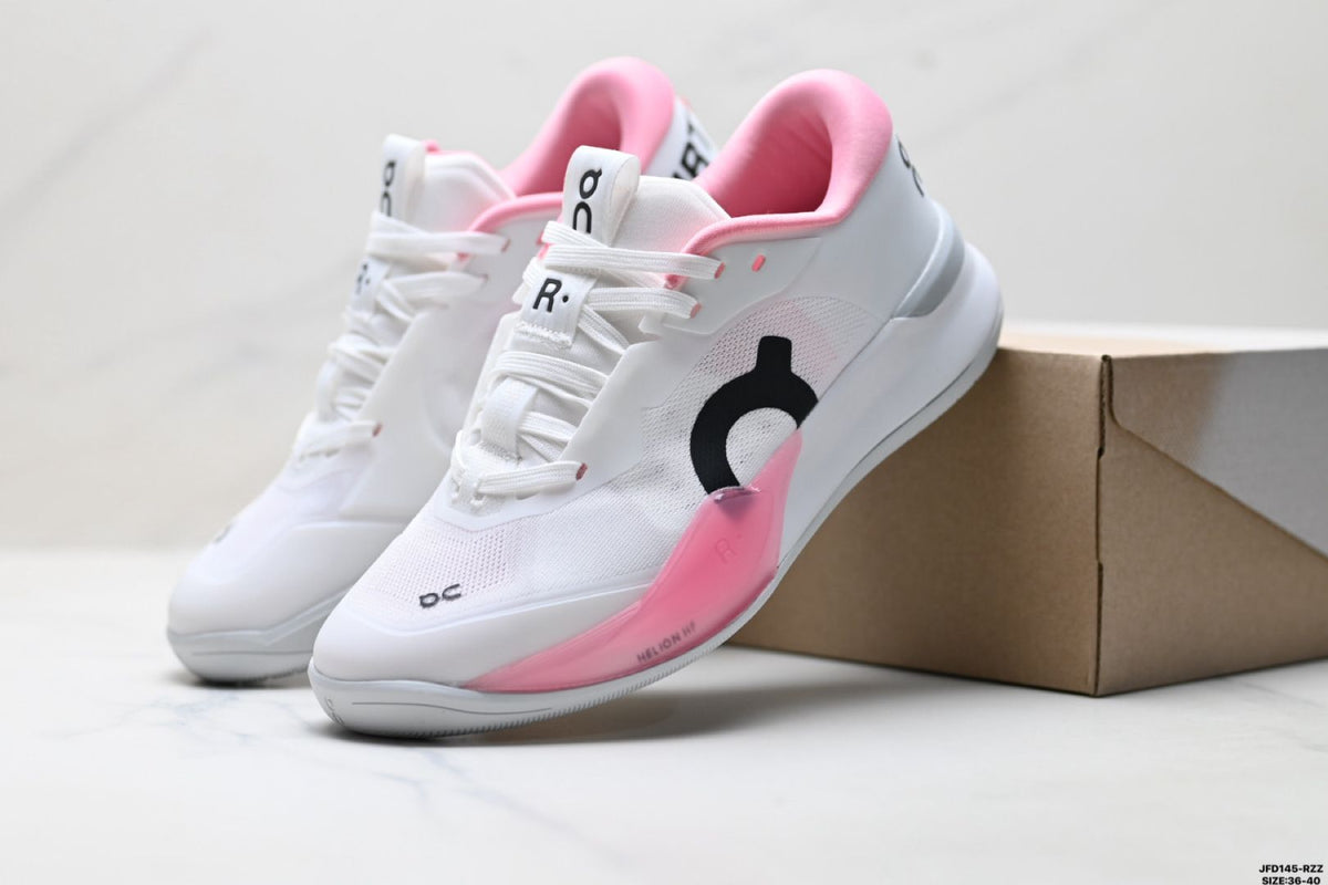 On THE ROGER Pro 3 Clay White & Pink Sneakers