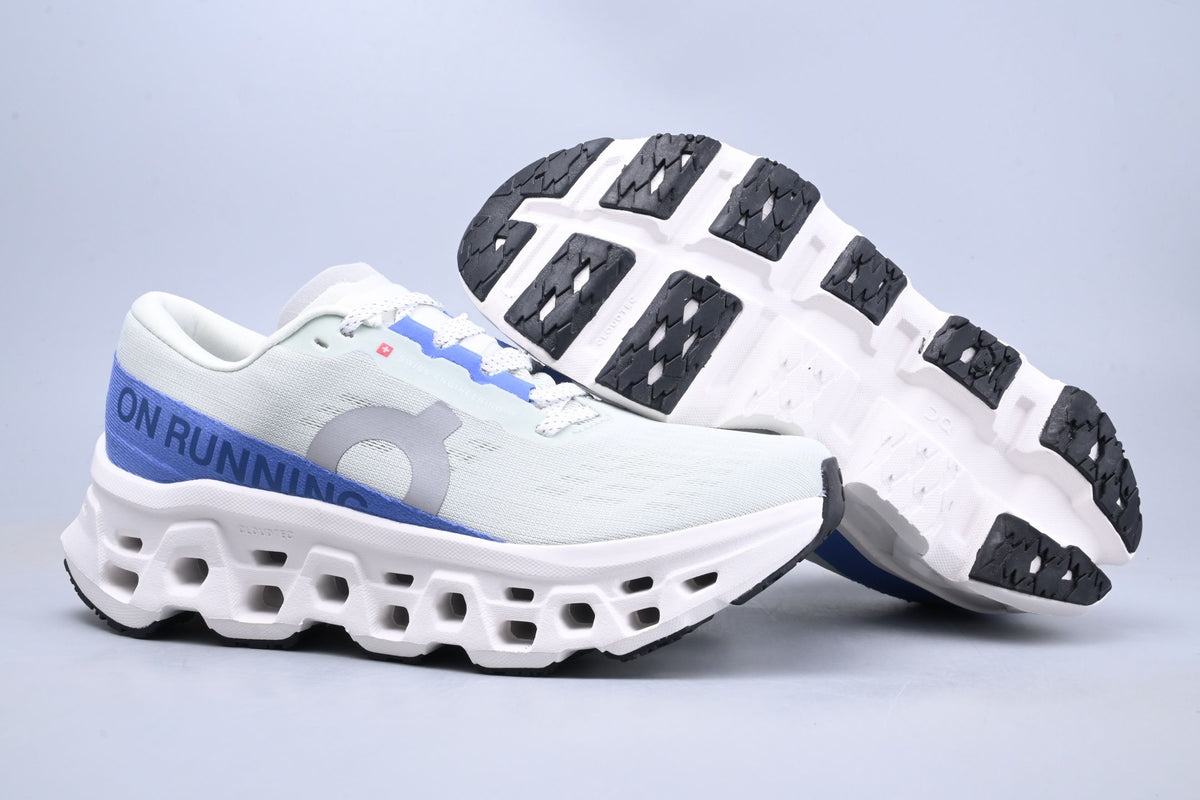 On Cloudmonster 3 White & Blue Sneakers