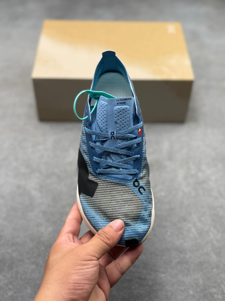 On Cloudboom Strike Blue & Lime Sneakers
