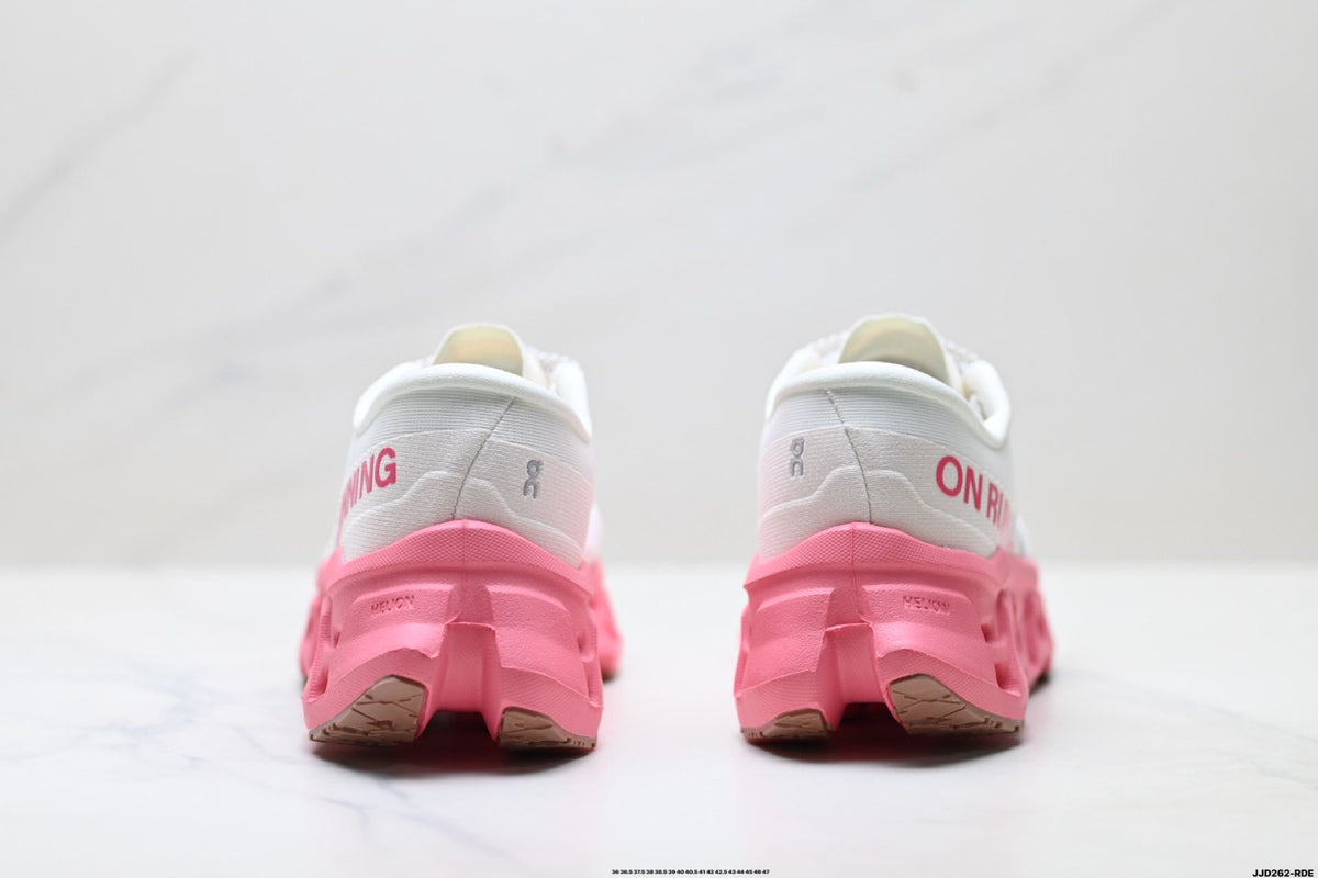 On Cloudmonster 3 White & Pink Sneakers