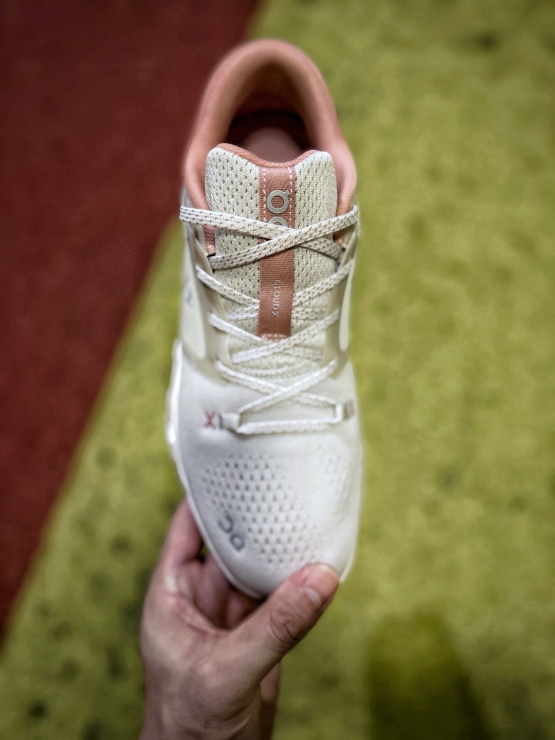 On Cloud X 5 Light Grey & Blush Sneakers