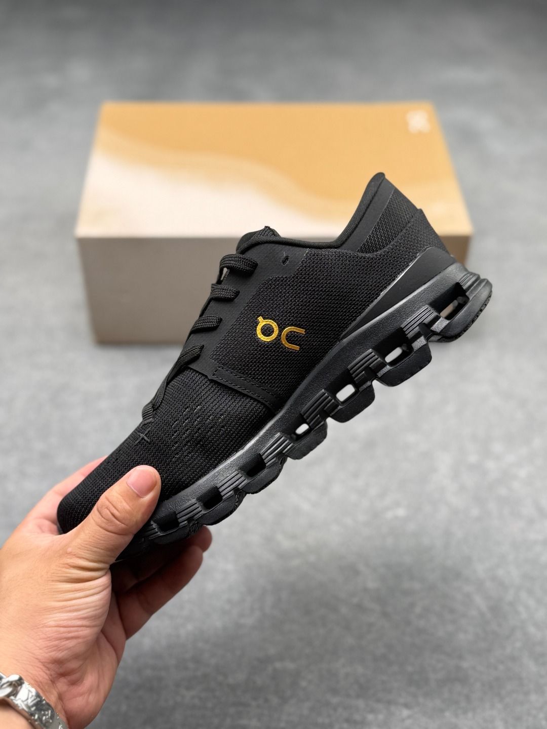 On Cloud X 4 Black Sneakers with Lime Details