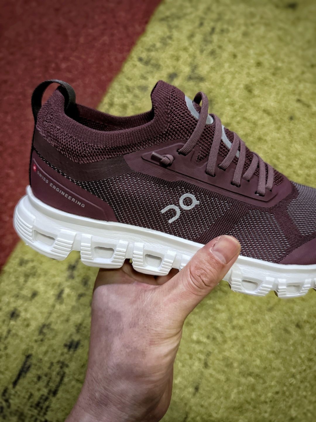 On Cloudultra Burgundy & White Sneakers