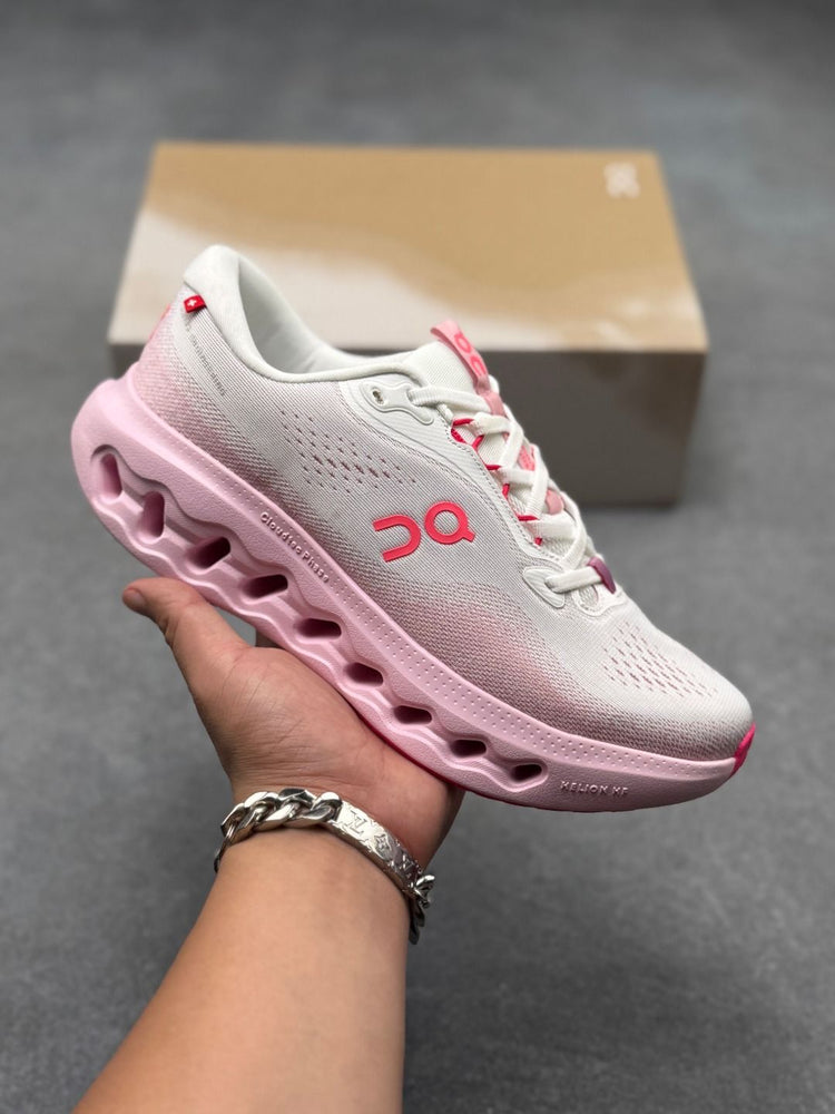 On Cloudsurfer 3 Light Grey & Pink Sneakers