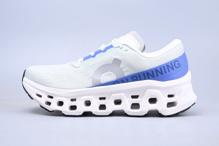 On Cloudmonster 3 White & Blue Sneakers