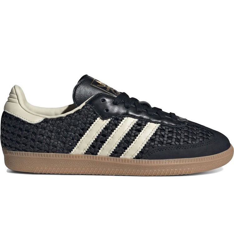 adidas Samba OG 'Basketweave' Core Black/Cream White/Gold Metallic Women's (HQ9282)