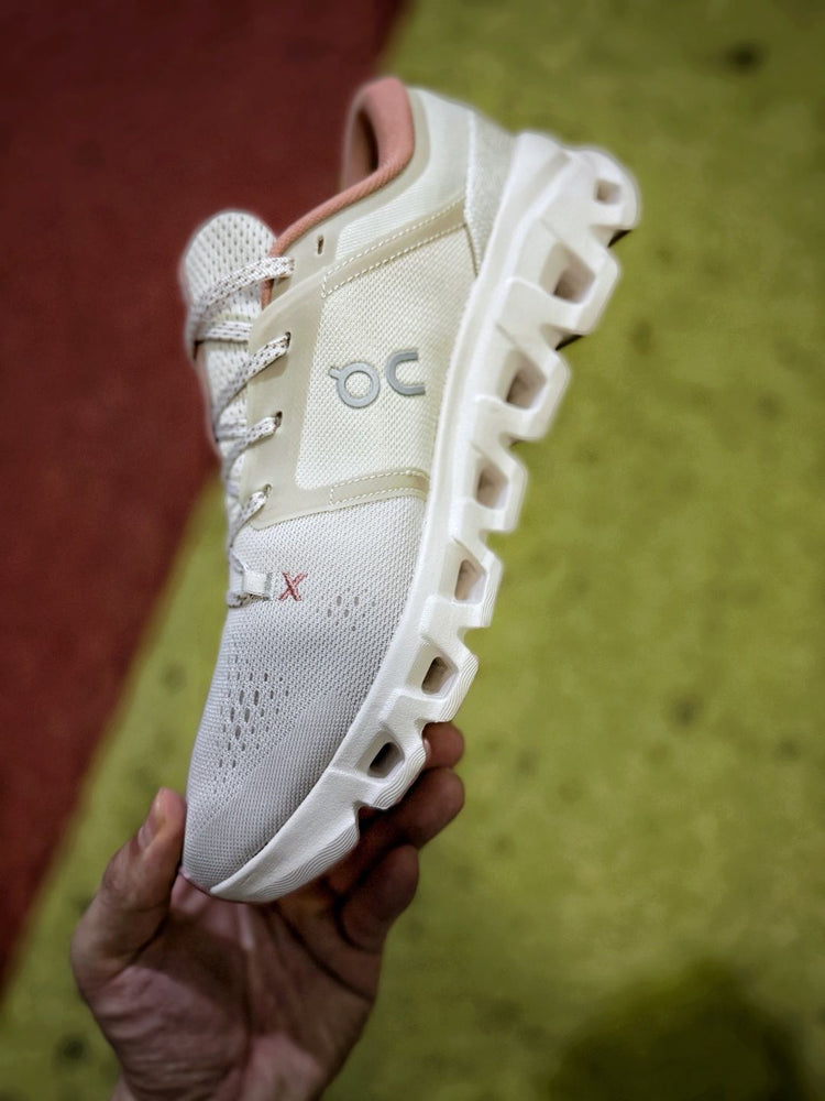 On Cloud X 5 Light Grey & Blush Sneakers