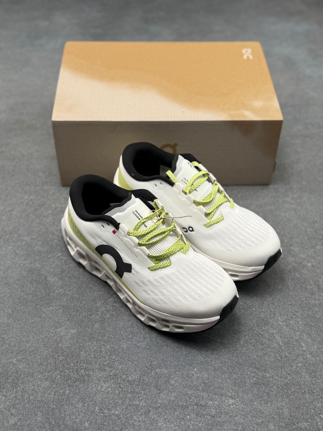 On Cloudmonster 3 White & Lime Sneakers