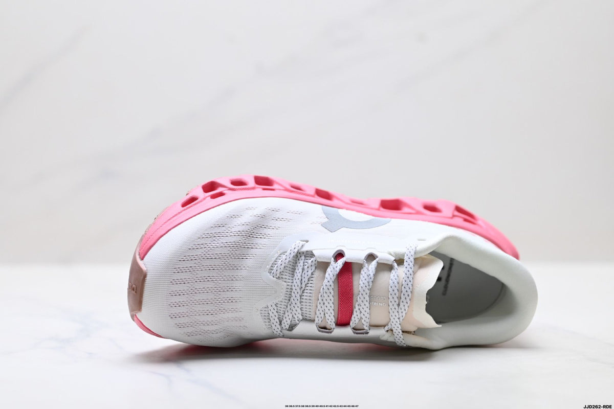 On Cloudmonster 3 White & Pink Sneakers