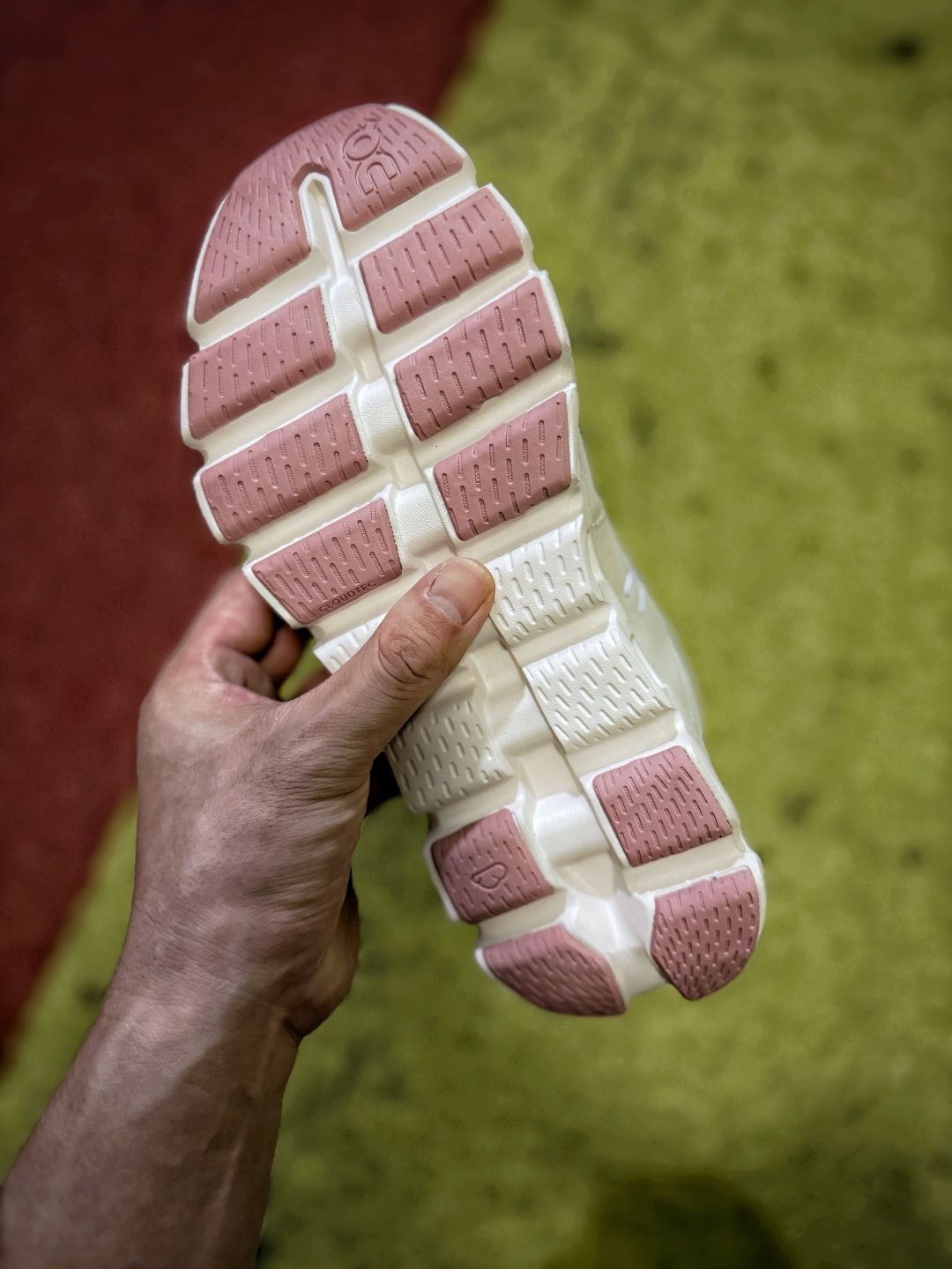 On Cloud X 5 Light Grey & Blush Sneakers