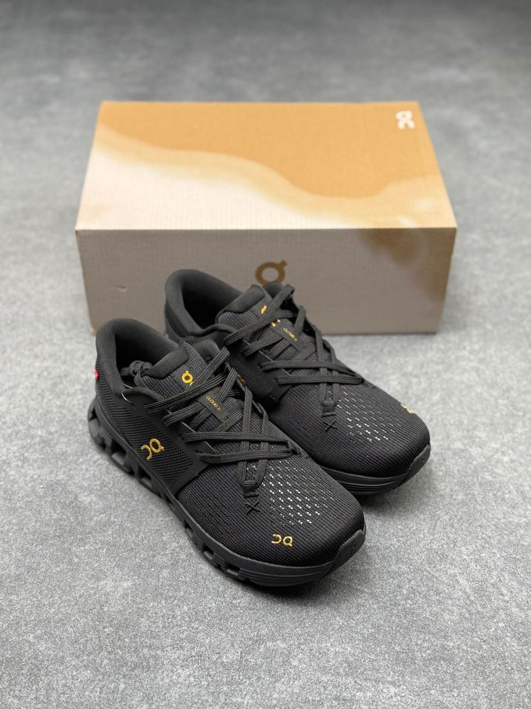 On Cloud X 4 Black Sneakers with Lime Details