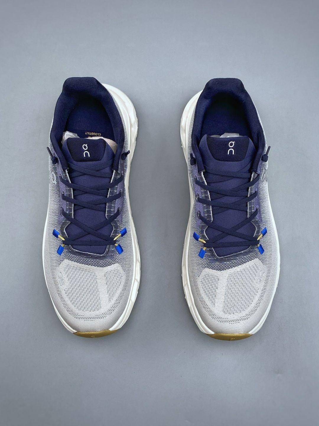 On Cloudtilt White & Navy Sneakers