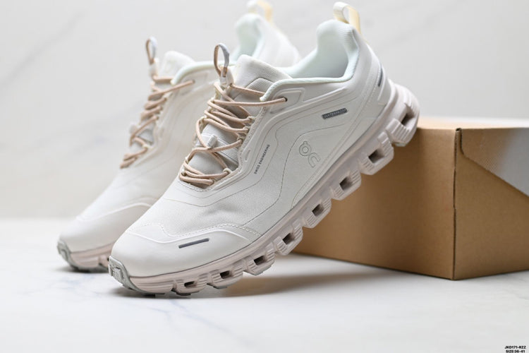 On Cloud 6 Geo White & Light Grey Sneakers