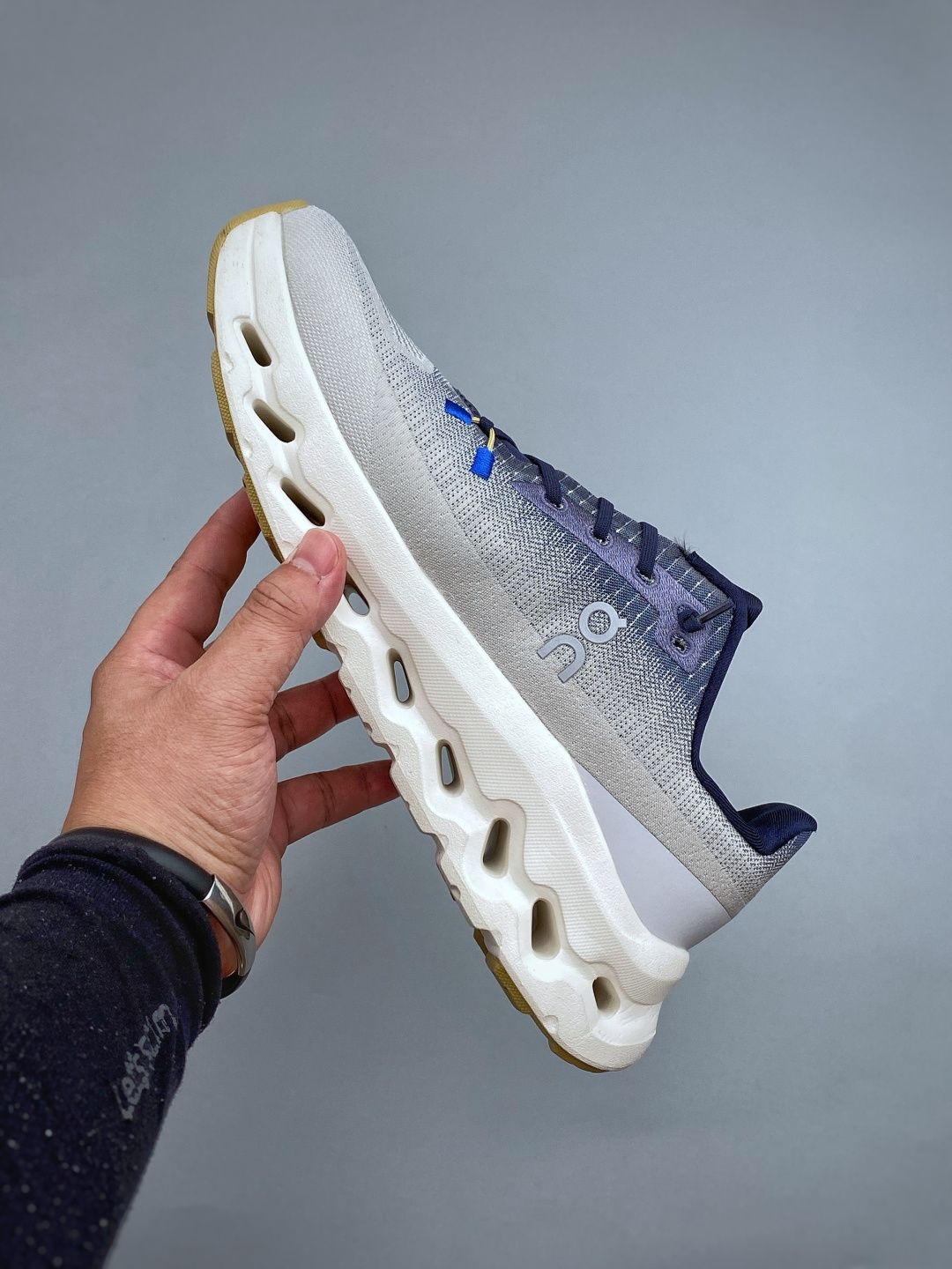 On Cloudtilt White & Navy Sneakers