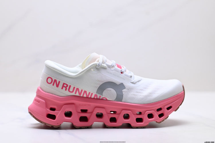 On Cloudmonster 3 White & Pink Sneakers