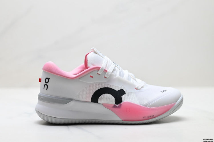 On THE ROGER Pro 3 Clay White & Pink Sneakers