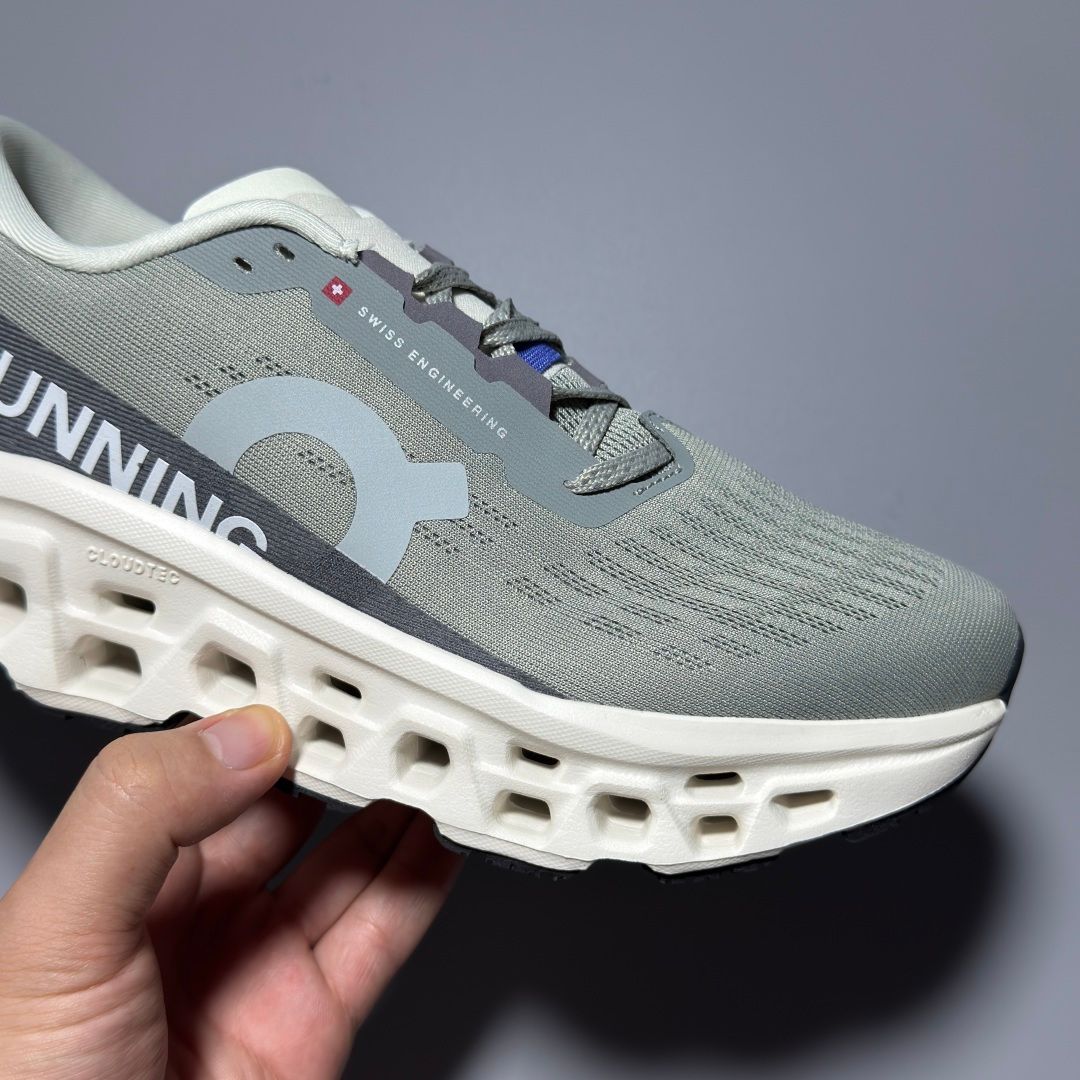 On Cloudmonster 3 Grey & Cream Sneakers