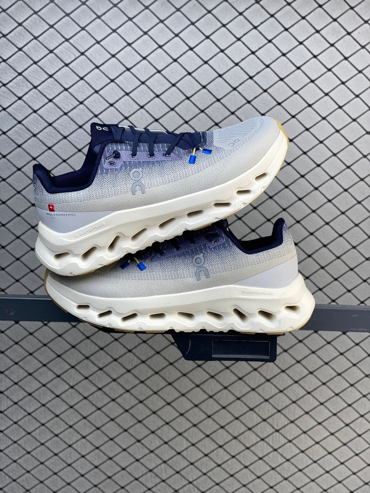 On Cloudtilt White & Navy Sneakers