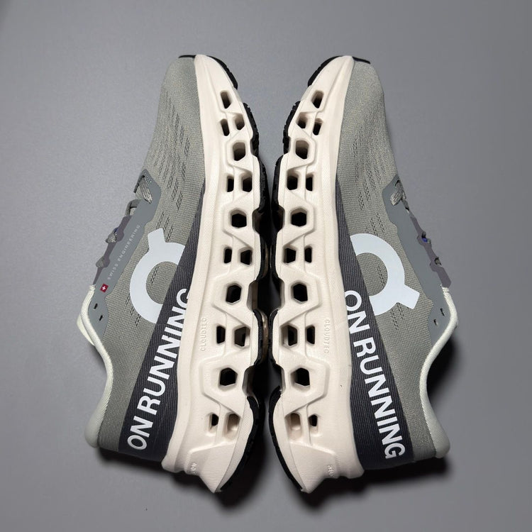 On Cloudmonster 3 Grey & Cream Sneakers