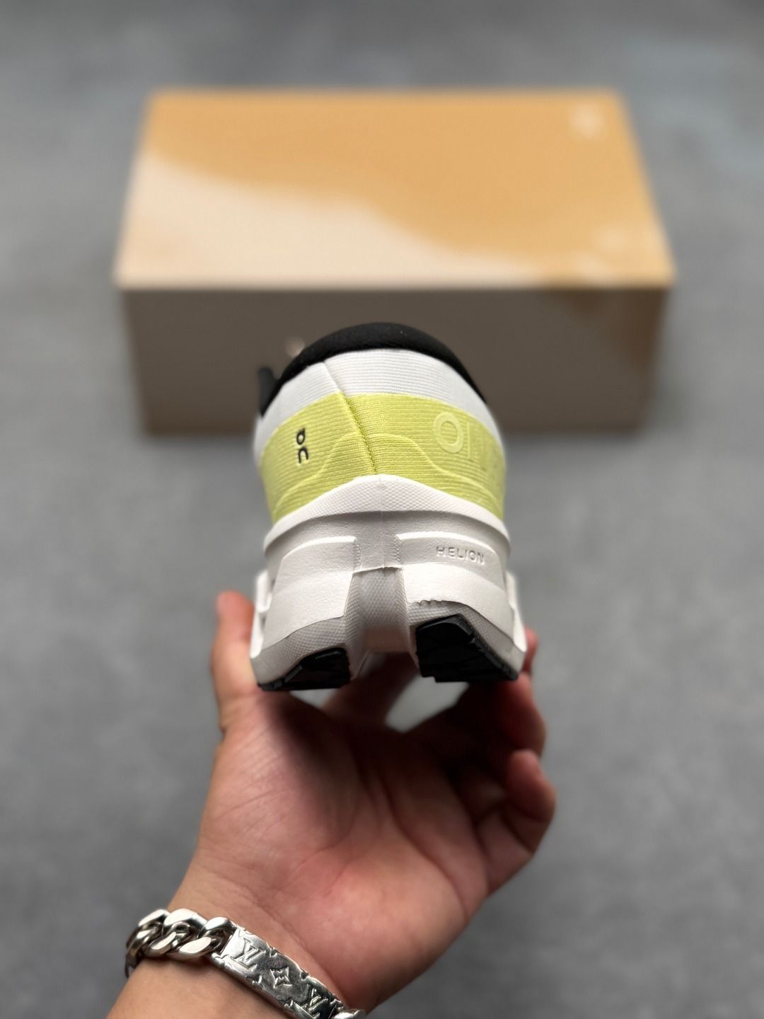 On Cloudmonster 3 White & Lime Sneakers