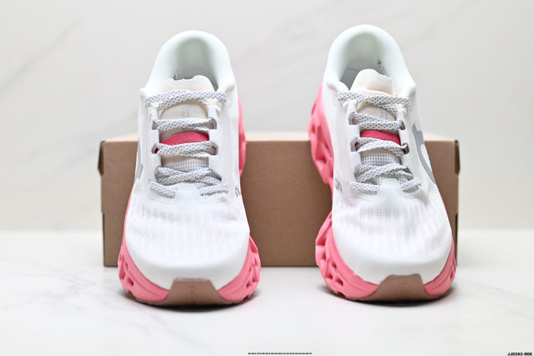 On Cloudmonster 3 White & Pink Sneakers