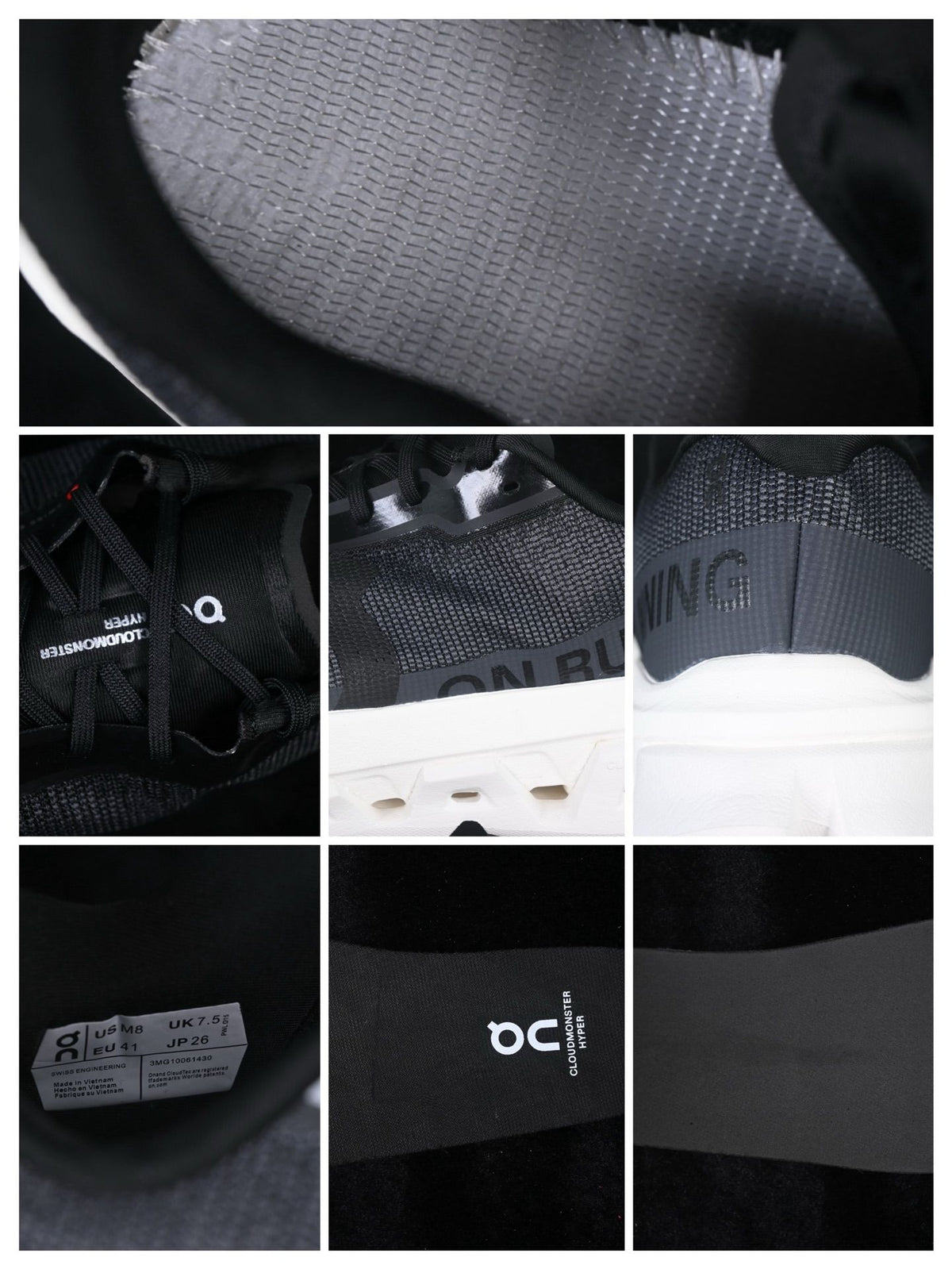 On Cloudmonster 3 Hyper Black & Ivory Sneakers