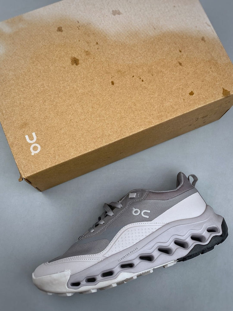 On Cloudleap Grey & White Sneakers