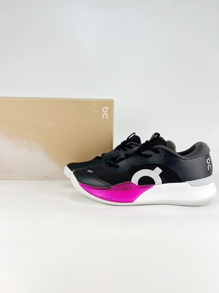 On THE ROGER Pro 3 Clay Black & Pink Sneakers