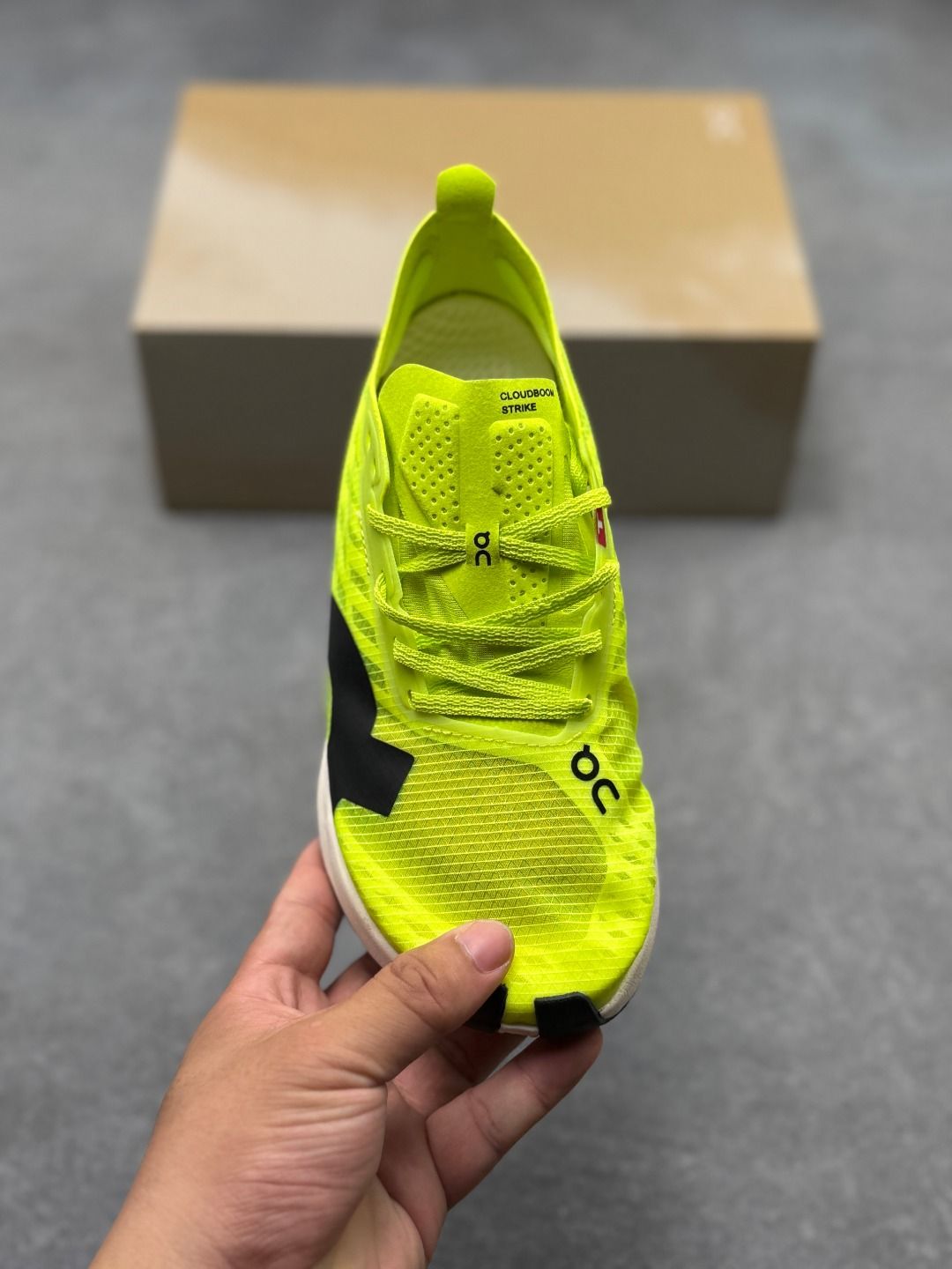 On Cloudboom Strike Neon Lime Sneakers