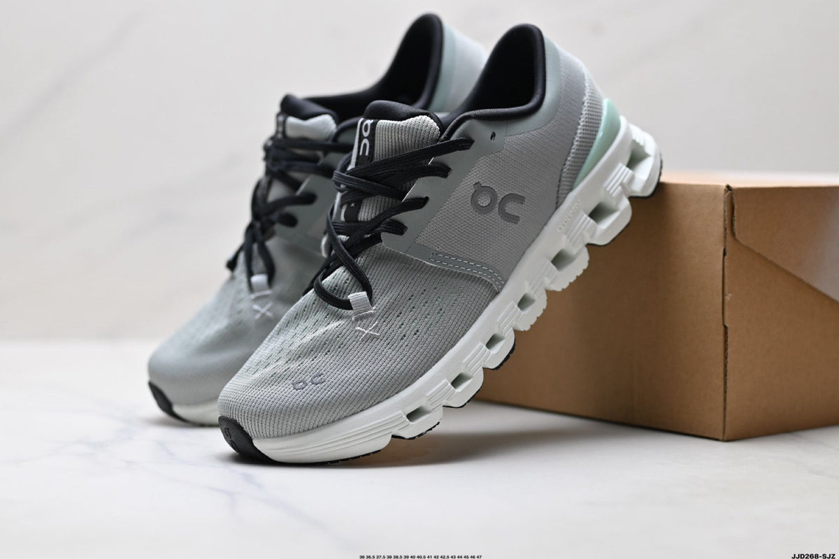 On Cloud X 4 Grey & Mint Sneakers