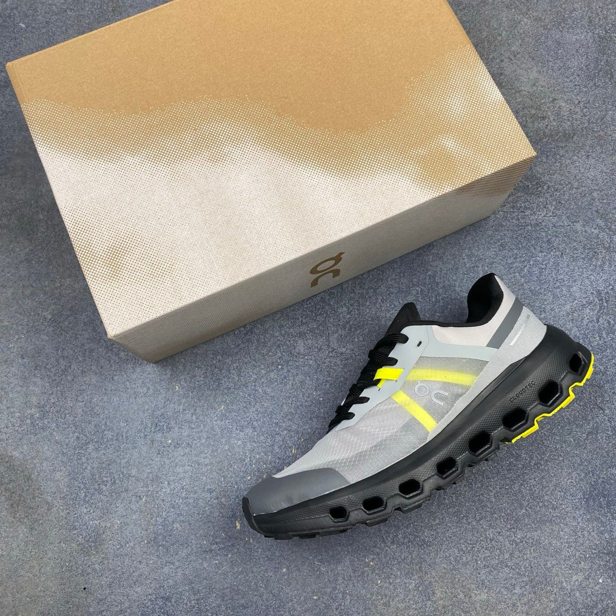 On Cloudvista 2 Grey & Neon Yellow Sneakers