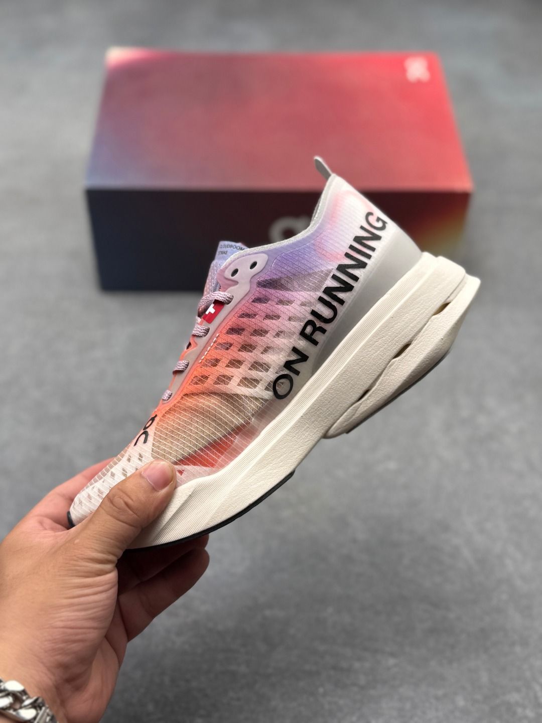 On Cloudboom Strike Pink & Orange Sneakers