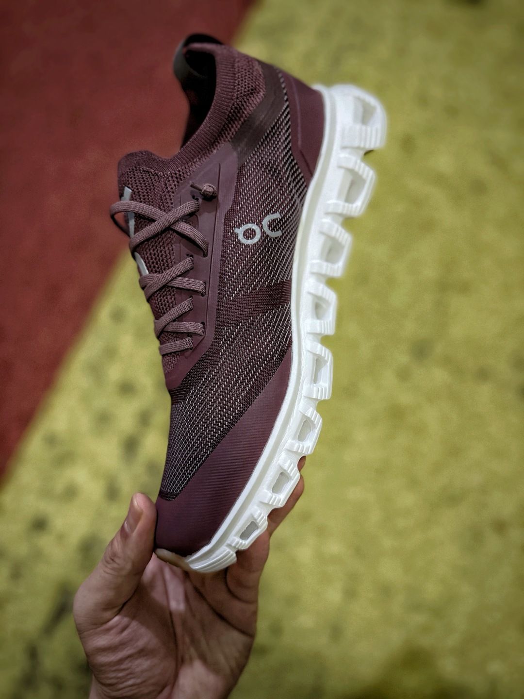 On Cloudultra Burgundy & White Sneakers