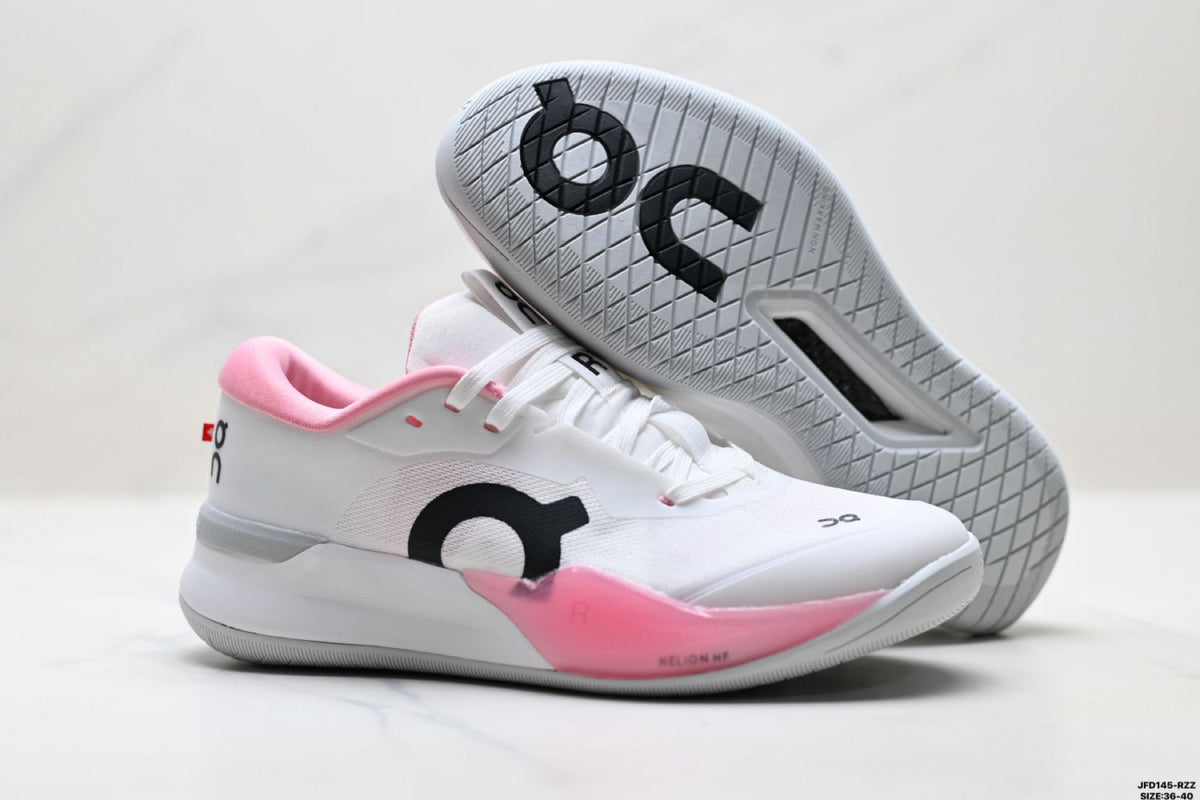 On THE ROGER Pro 3 Clay White & Pink Sneakers