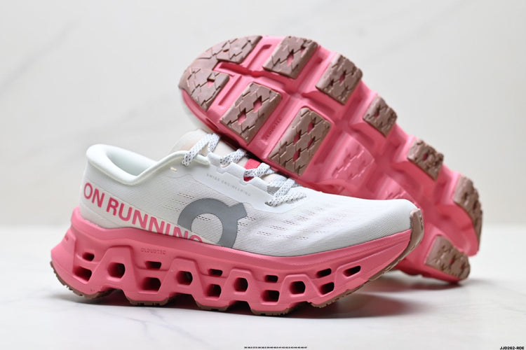 On Cloudmonster 3 White & Pink Sneakers