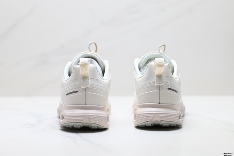On Cloud 6 Geo White & Light Grey Sneakers