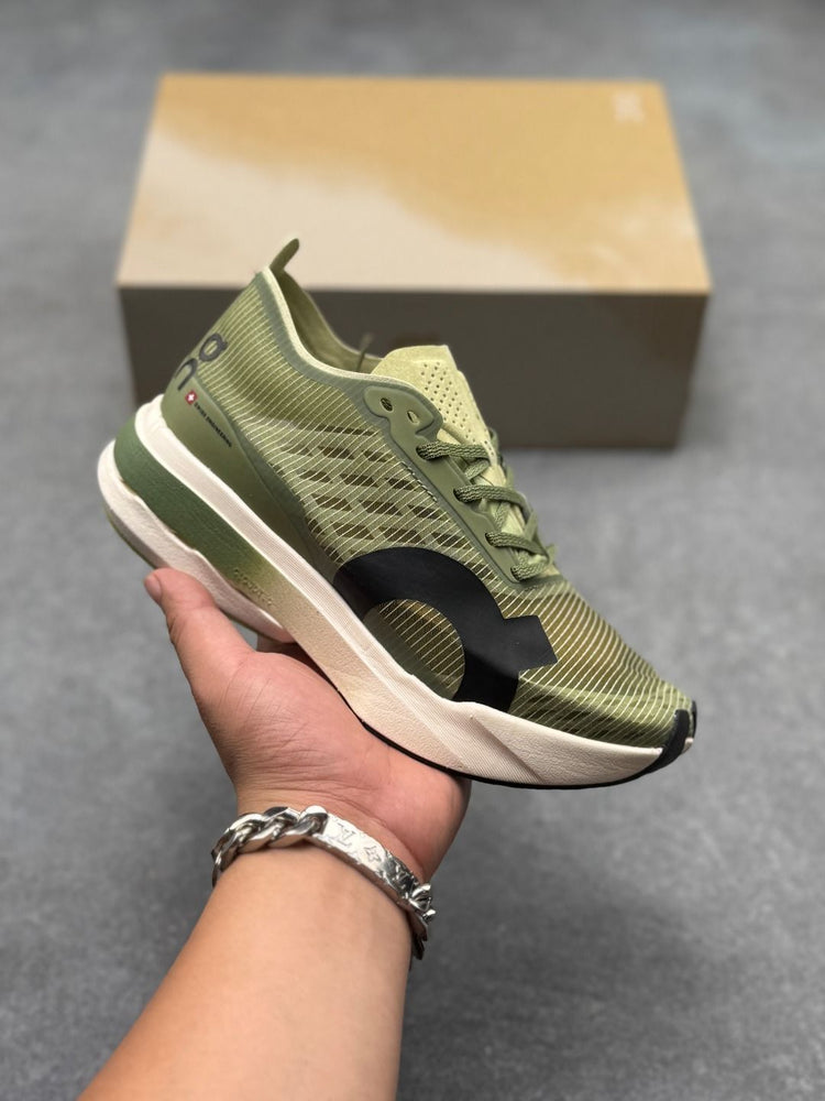 On Cloudboom Strike Olive & Cream Sneakers